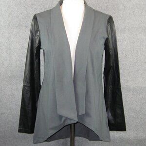 Women With Control Open Front Jacket Gray Medium NWT